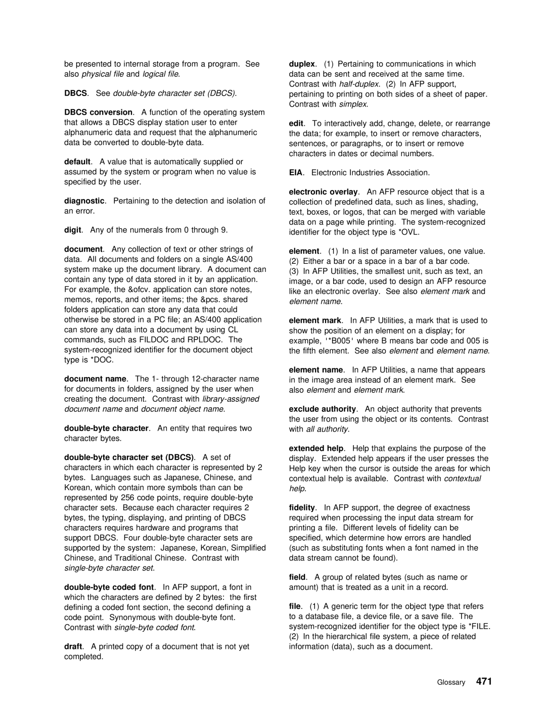 IBM AS/400 manual Edit, Diagnostic 