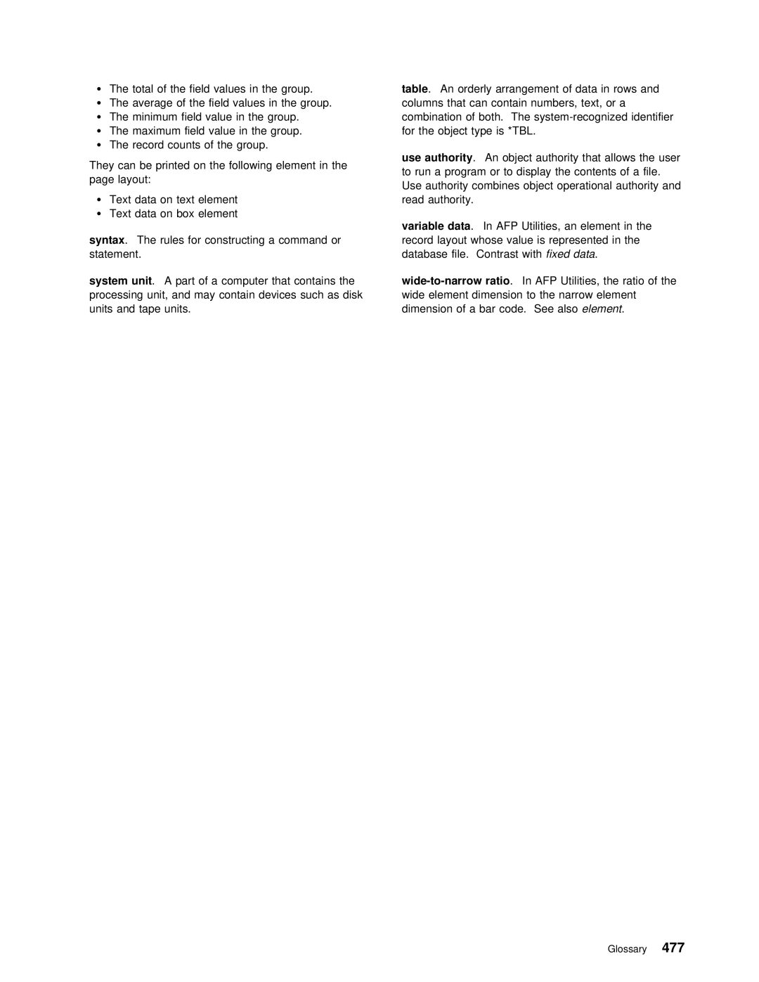 IBM AS/400 manual Use, Syntax, System Unit 