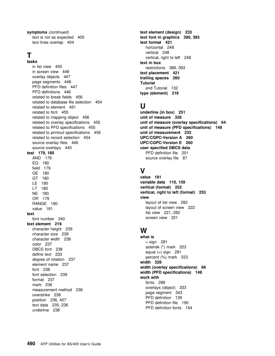 IBM AS/400 manual Test 179, Text Font, 421, Type element, Box 251, What is, Width, Work with 