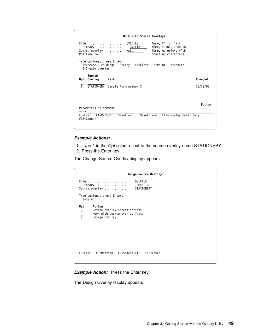 IBM AS/400 manual Source Opt, Text Changed 