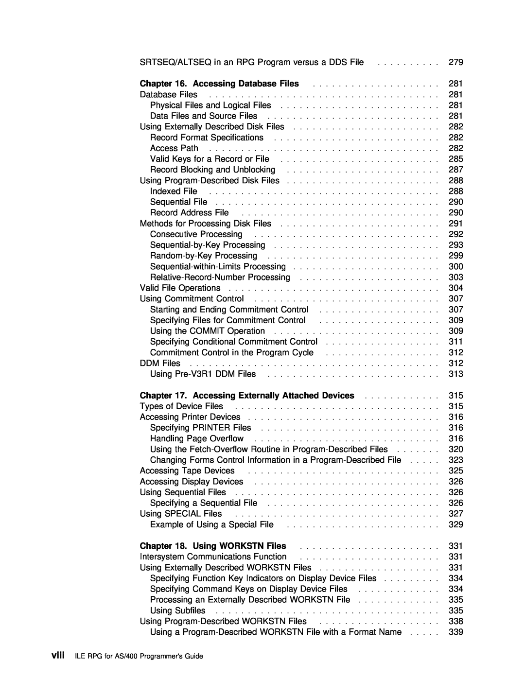 IBM AS/400 manual Files 