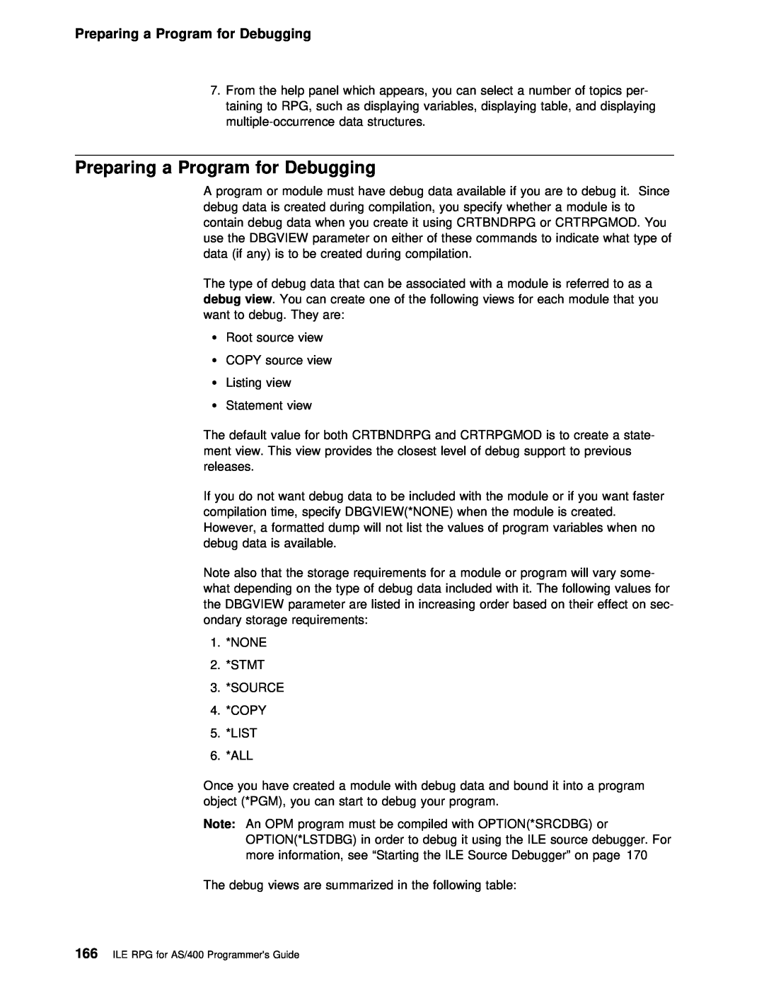 IBM AS/400 manual Preparing a Program for Debugging 