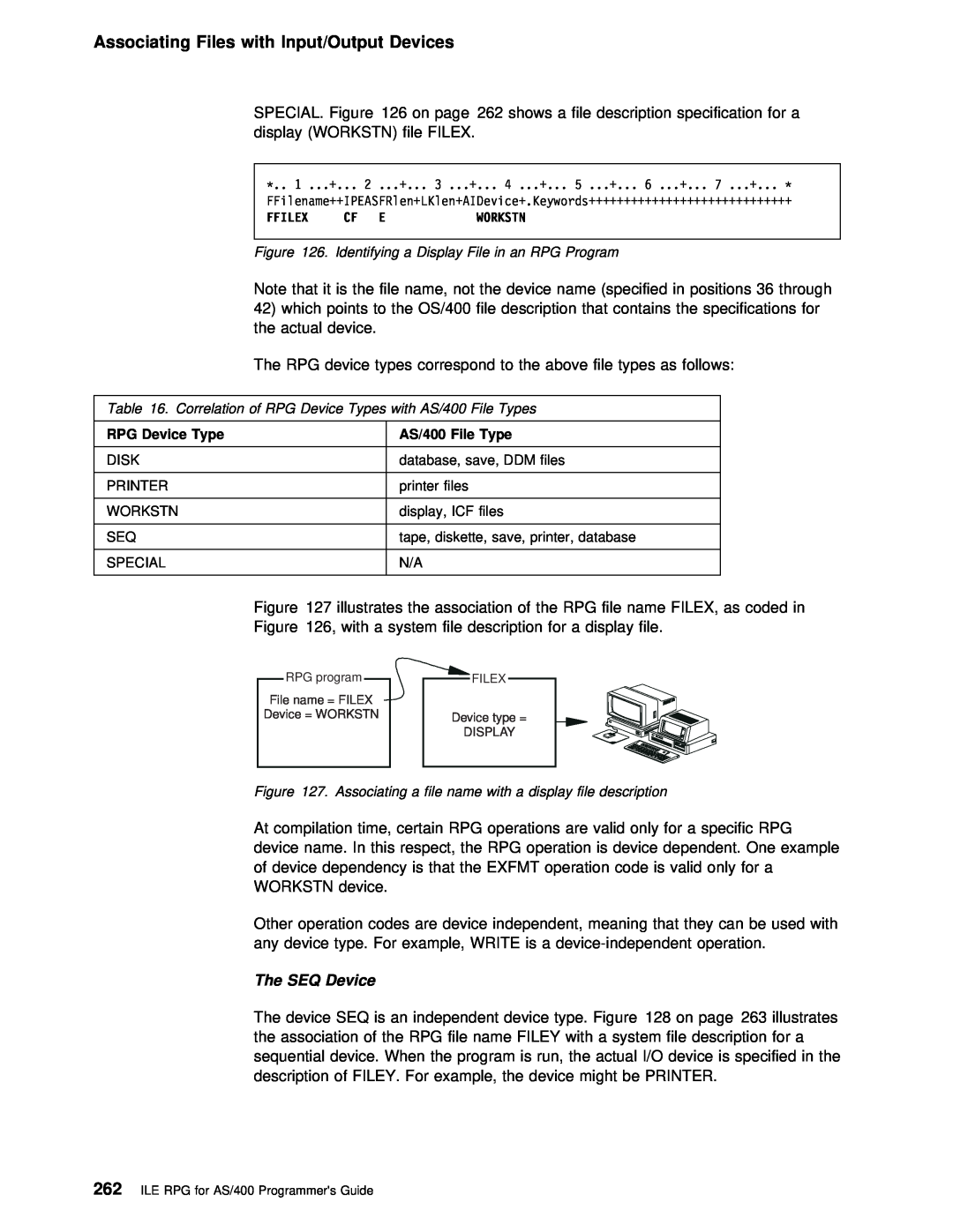IBM AS/400 manual Associating Files with Input/Output Devices 