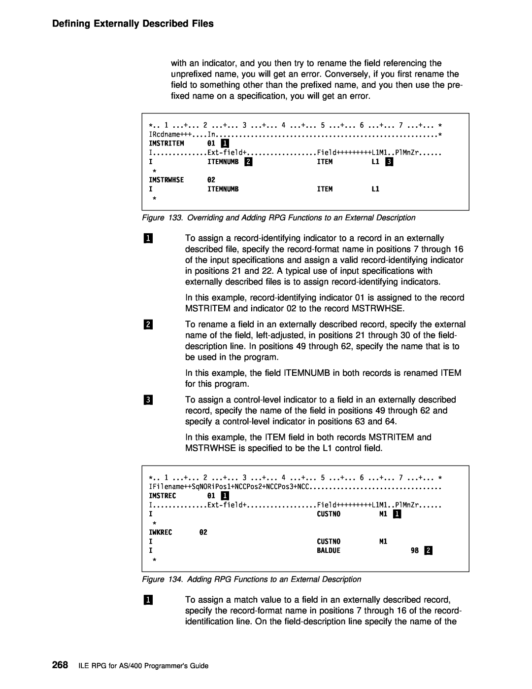 IBM AS/400 manual Files, Defining Externally Described 