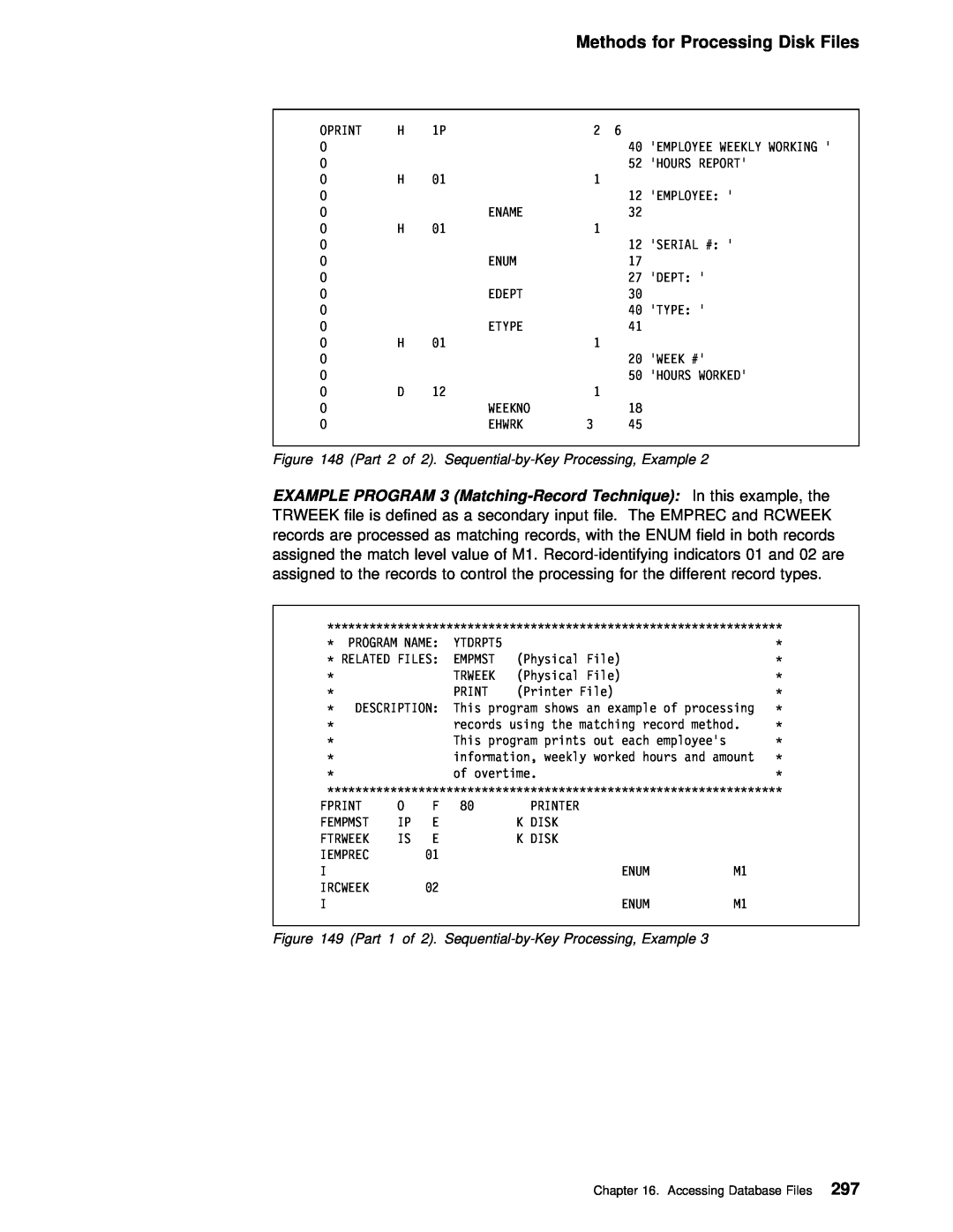 IBM AS/400 manual for Processing Disk Files, Enum 