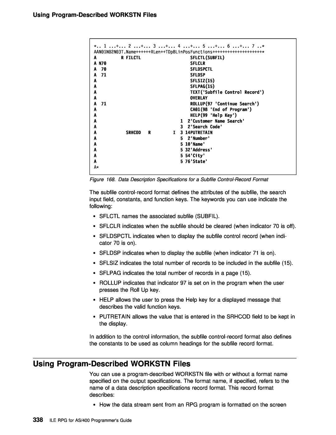 IBM AS/400 manual Using Program-Described WORKSTN Files 