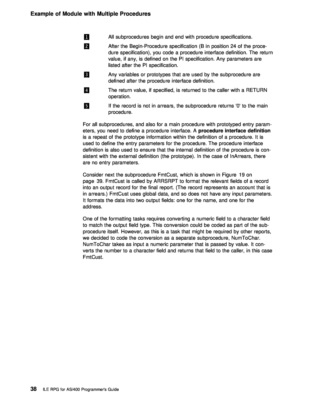 IBM AS/400 manual Procedures, NumToC 