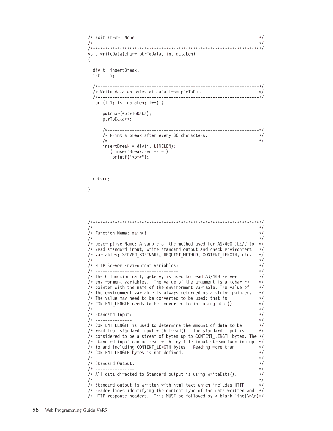 IBM AS/400E manual Web Programming Guide V4R5 