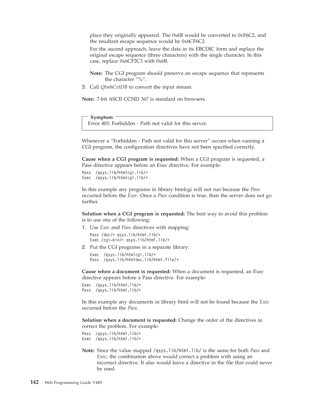 IBM AS/400E manual Put the CGI programs in a separate library 