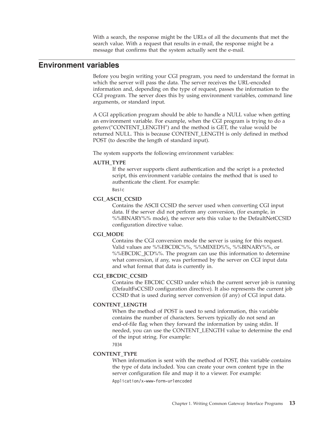 IBM AS/400E manual Environment variables 