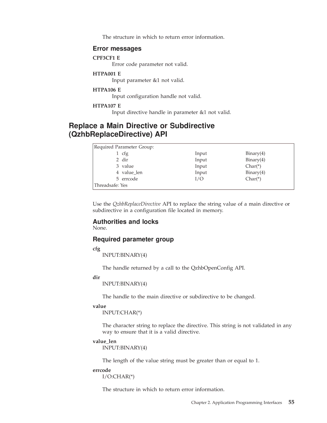 IBM AS/400E manual Length of the value string must be greater than or equal to 