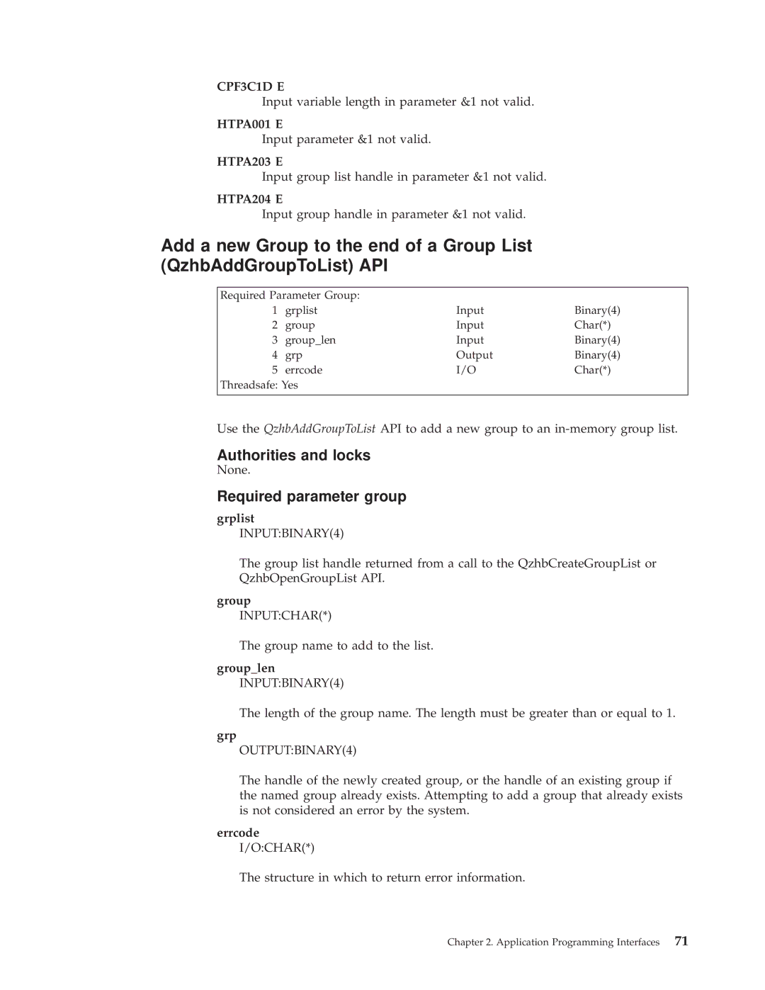 IBM AS/400E manual Group name to add to the list 