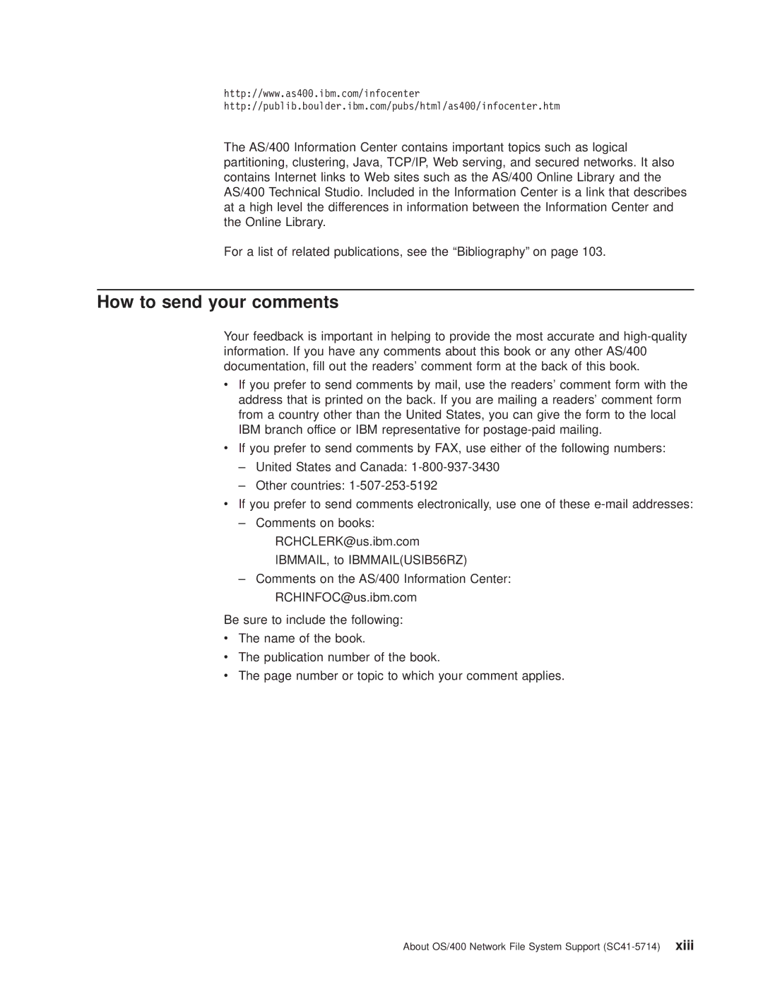 IBM AS/400E manual About OS/400 Network File System Support SC41-5714 