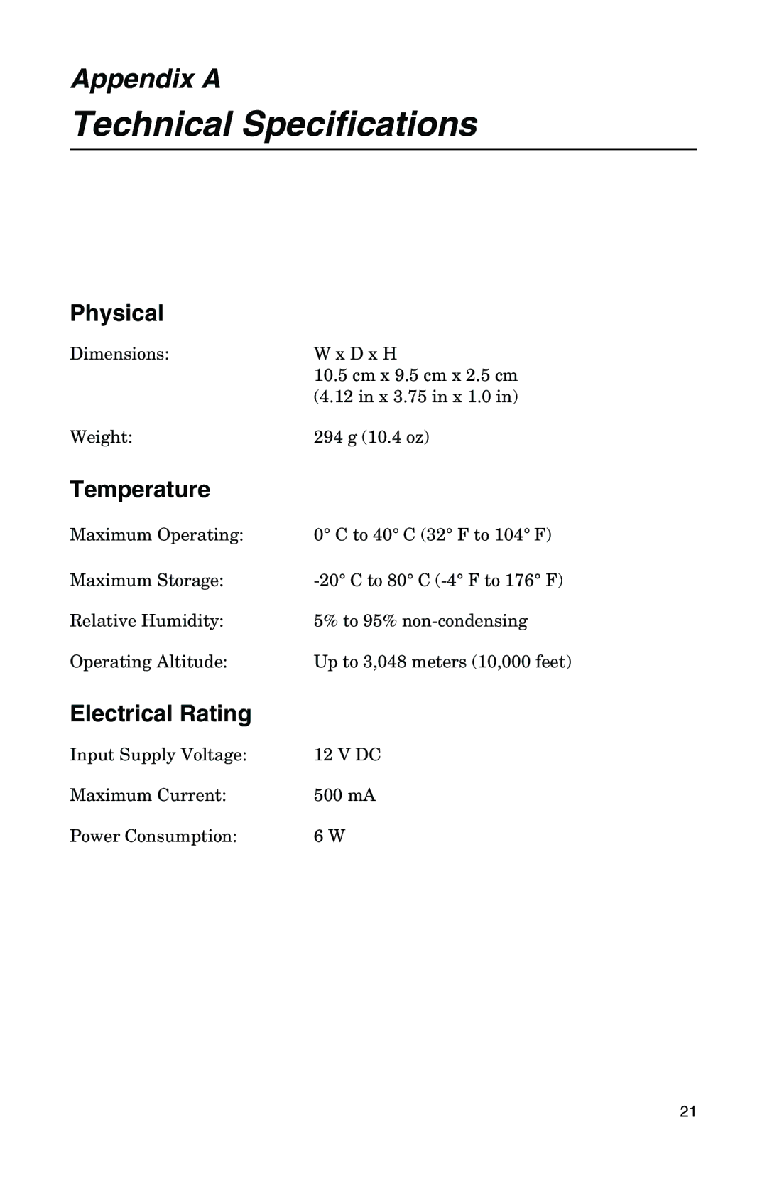 IBM AT-FS202SC/FS2, AT-FS202SC/FS4, AT-FS202SC/FS1 Technical Specifications, Physical, Temperature, Electrical Rating 