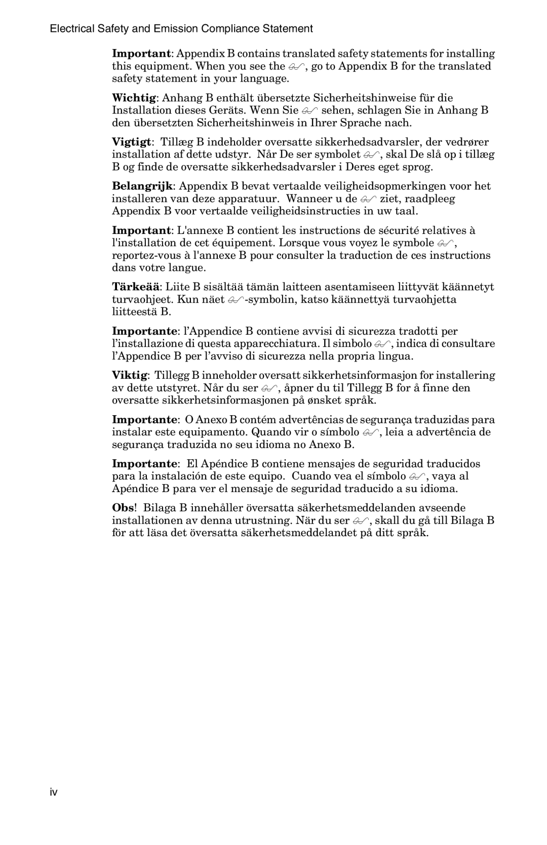 IBM AT-FS202SC/FS3, AT-FS202SC/FS2, AT-FS202SC/FS4, AT-FS202SC/FS1 manual Electrical Safety and Emission Compliance Statement 