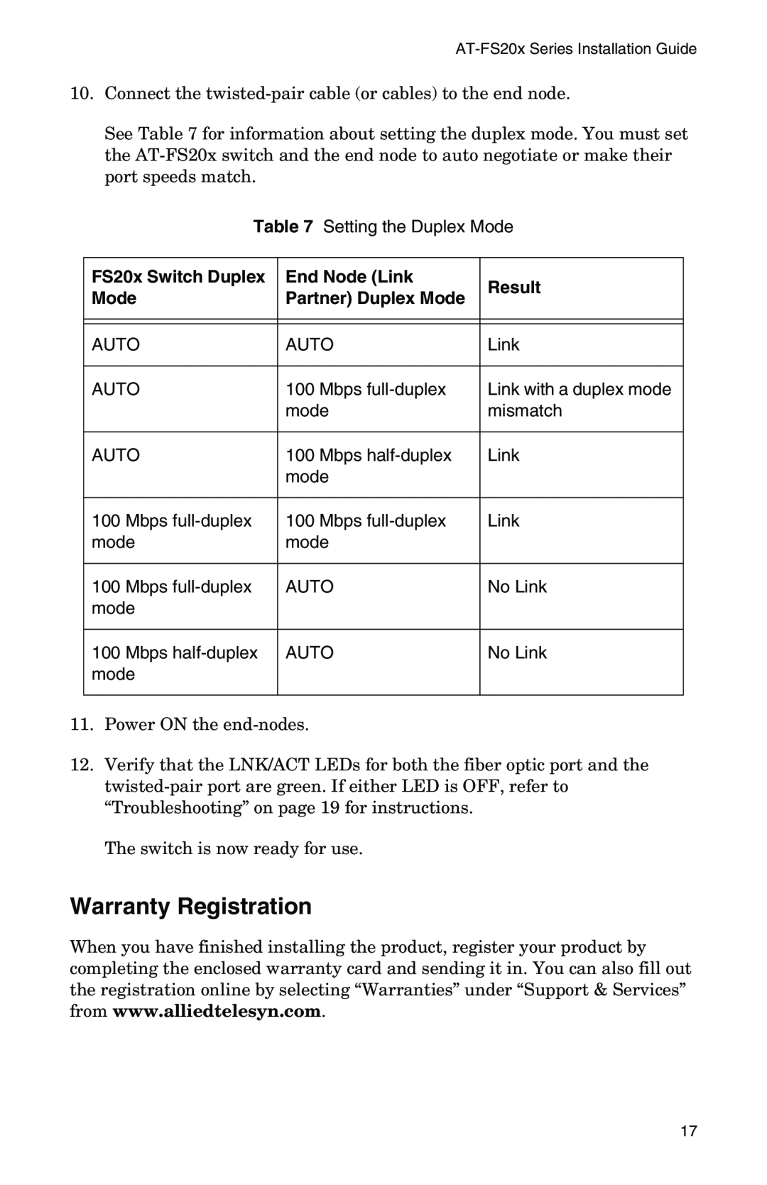 IBM AT-FS202SC/FS4, AT-FS202SC/FS2, AT-FS202SC/FS1, AT-FS201, AT-FS202SC/FS3 manual Warranty Registration 
