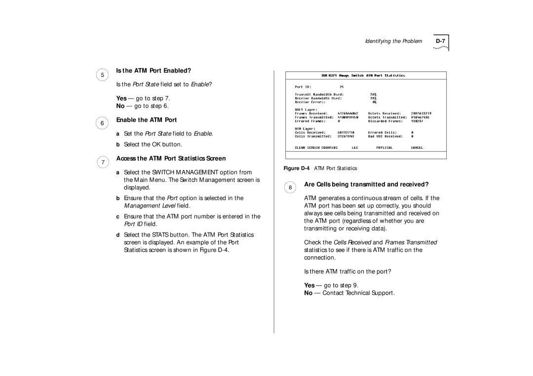 IBM ATM OC-3c manual Is the ATM Port Enabled?, Enable the ATM Port, Access the ATM Port Statistics Screen 