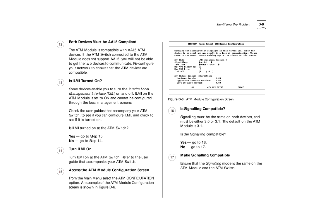 IBM ATM OC-3c manual Both Devices Must be AAL5 Compliant, Is Ilmi Turned On?, Turn Ilmi On, Is Signalling Compatible? 