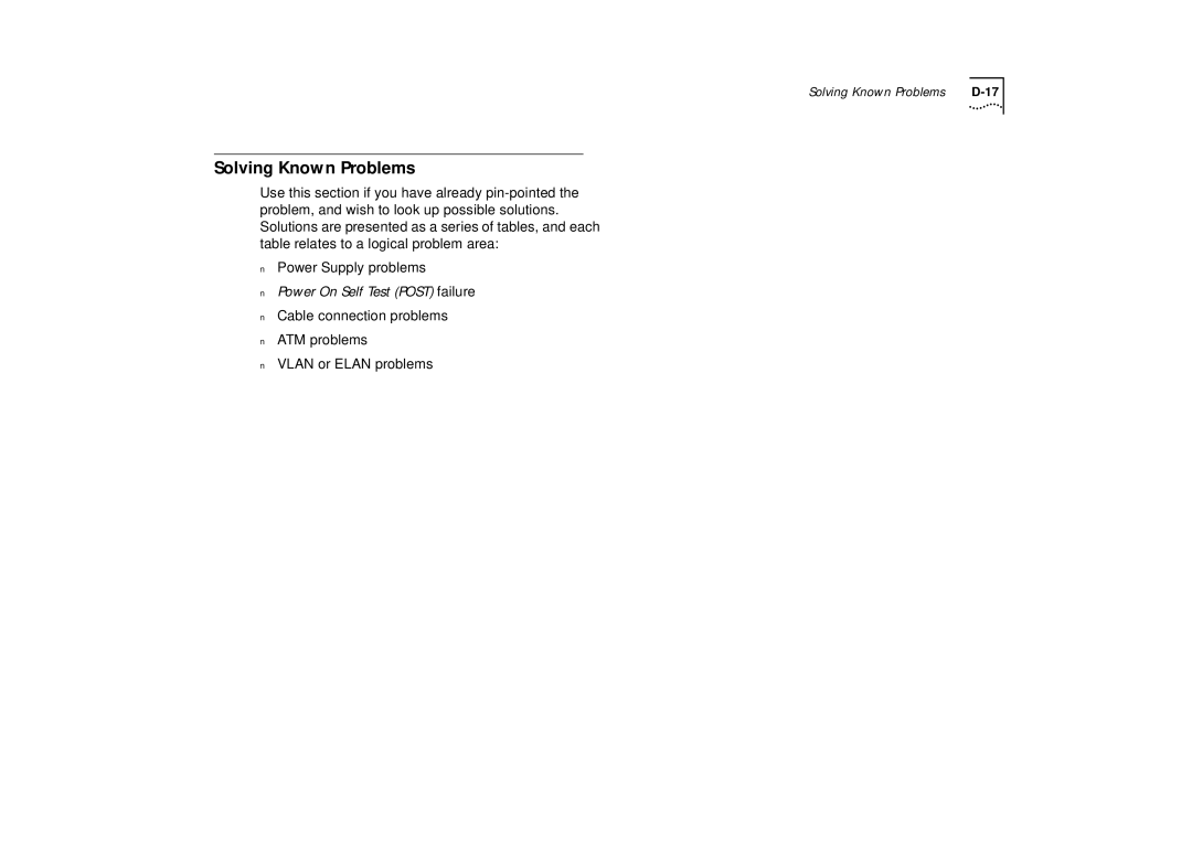 IBM ATM OC-3c manual Solving Known Problems 