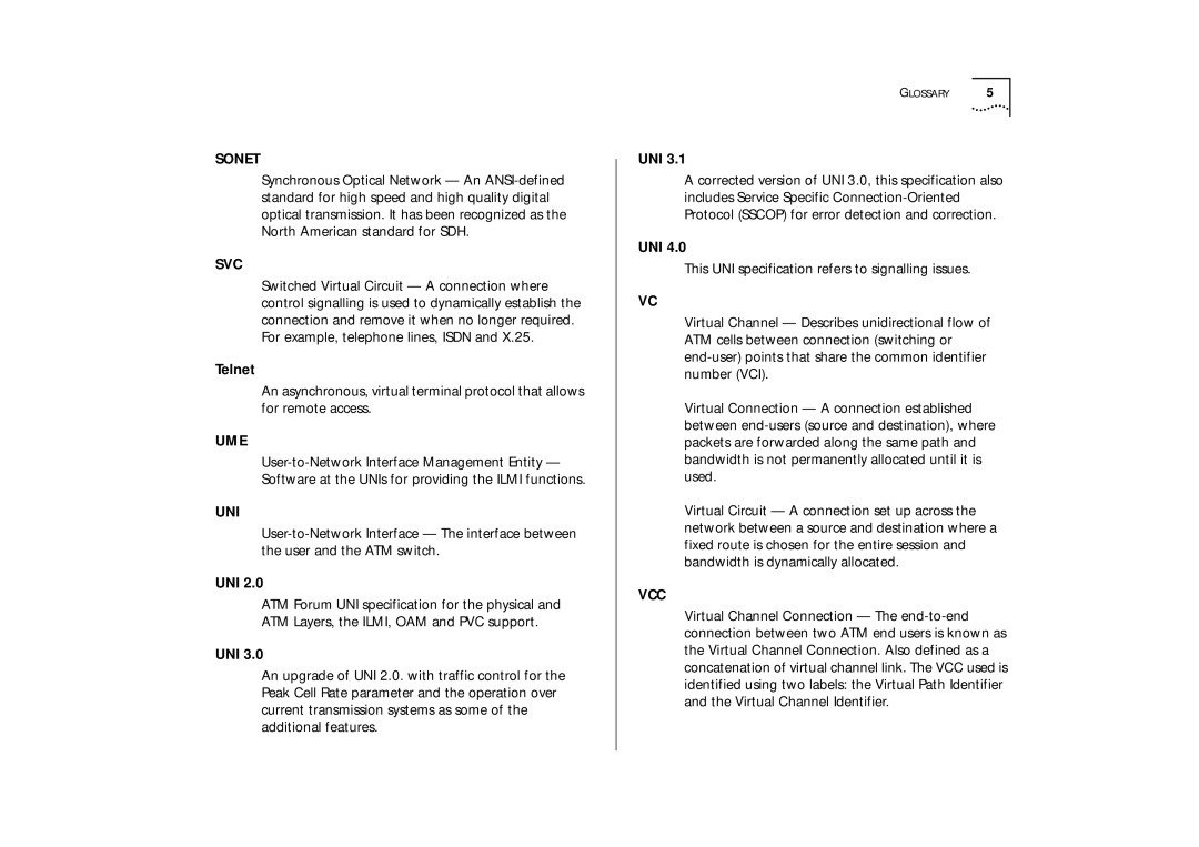 IBM ATM OC-3c manual Telnet, Uni 