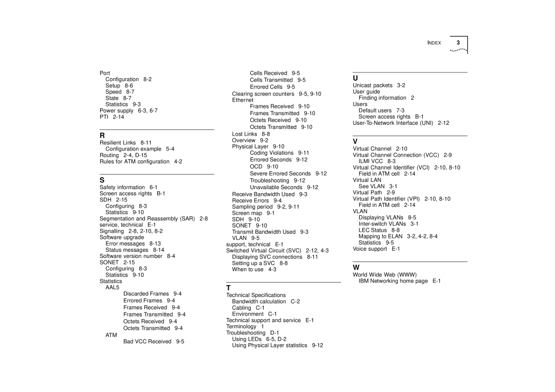 IBM ATM OC-3c manual Sonet 