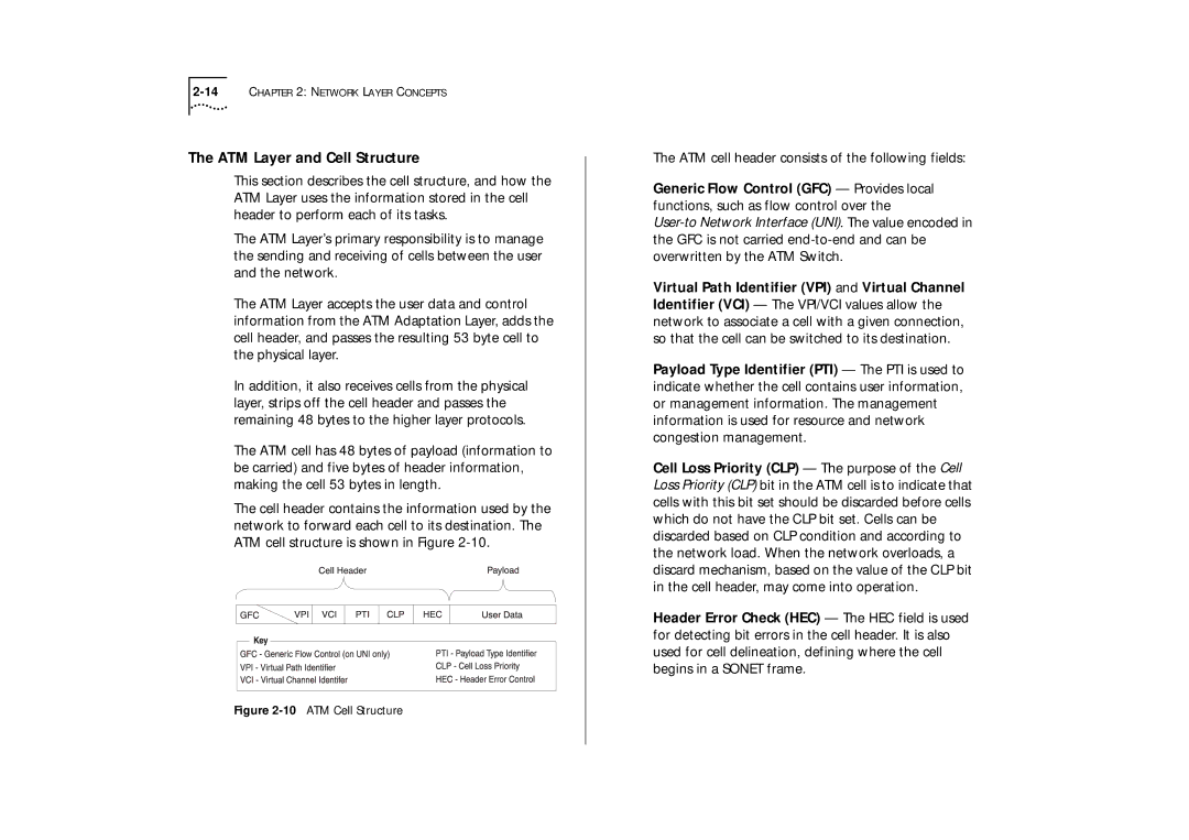 IBM ATM OC-3c manual ATM Layer and Cell Structure, 10ATM Cell Structure 