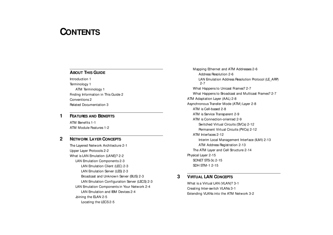 IBM ATM OC-3c manual Contents 