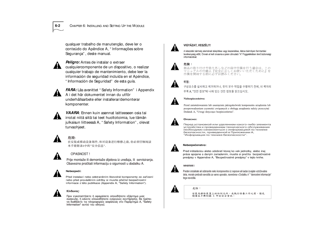 IBM ATM OC-3c manual Îïàñíî, Ebezpečí 