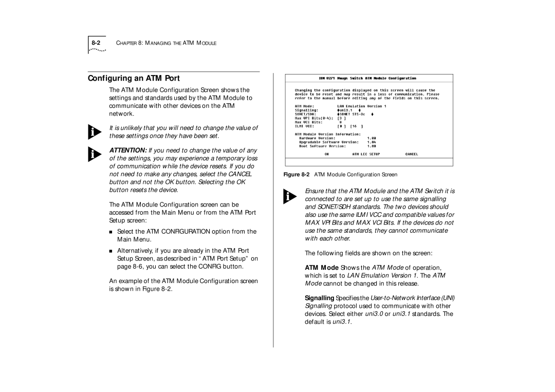 IBM ATM OC-3c manual Configuring an ATM Port, 2ATM Module Configuration Screen 