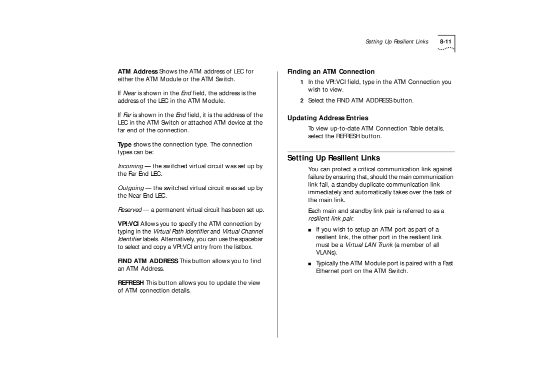 IBM ATM OC-3c manual Setting Up Resilient Links, Finding an ATM Connection 