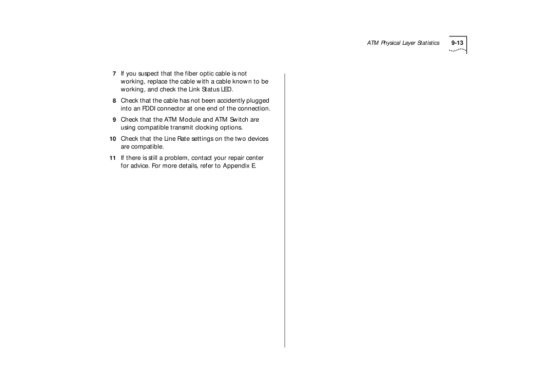 IBM ATM OC-3c manual ATM Physical Layer Statistics 