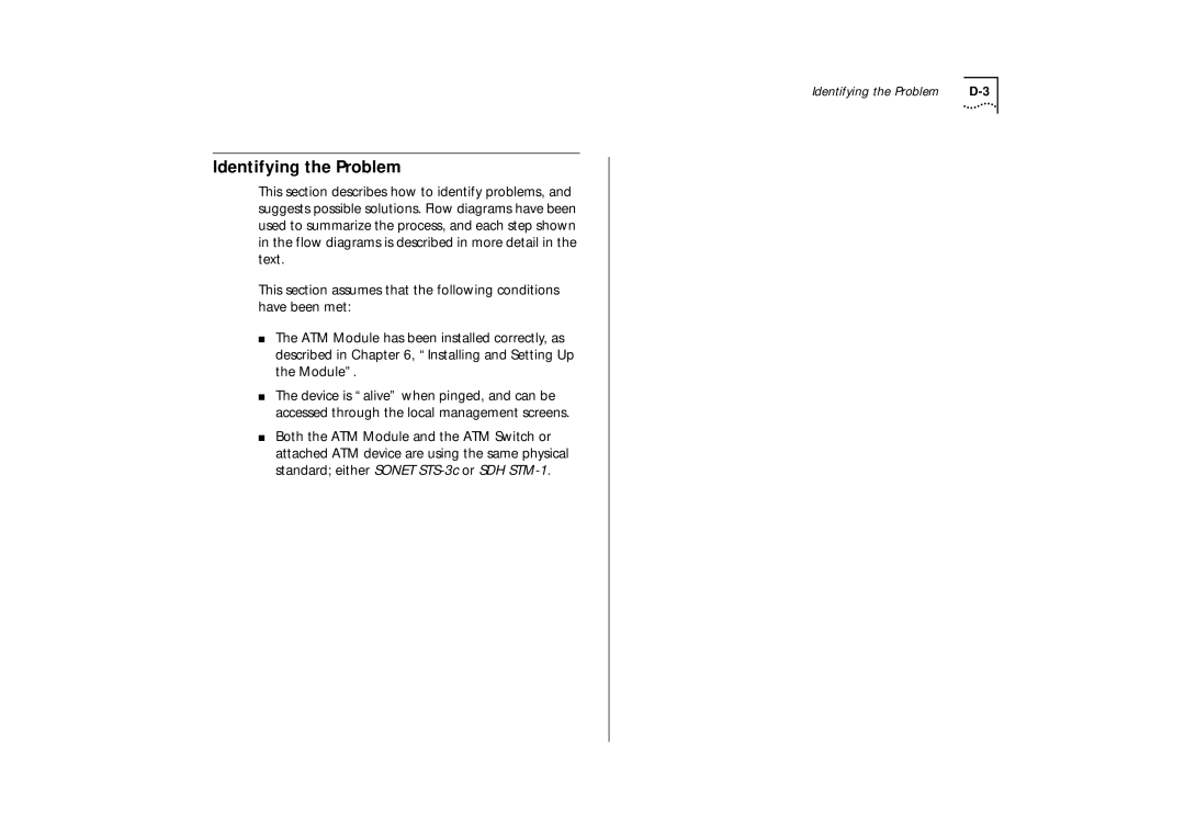 IBM ATM OC-3c manual Identifying the Problem 