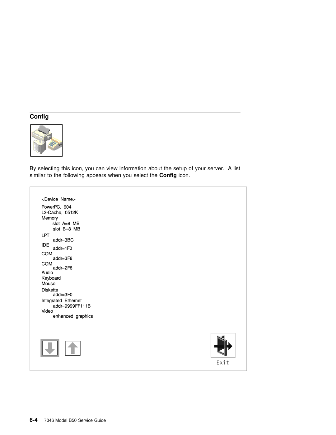 IBM B50 manual Config 