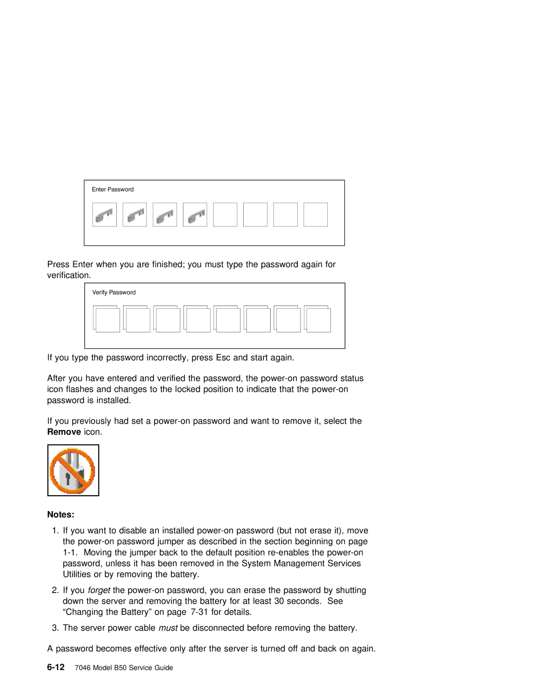 IBM B50 manual Remove icon 