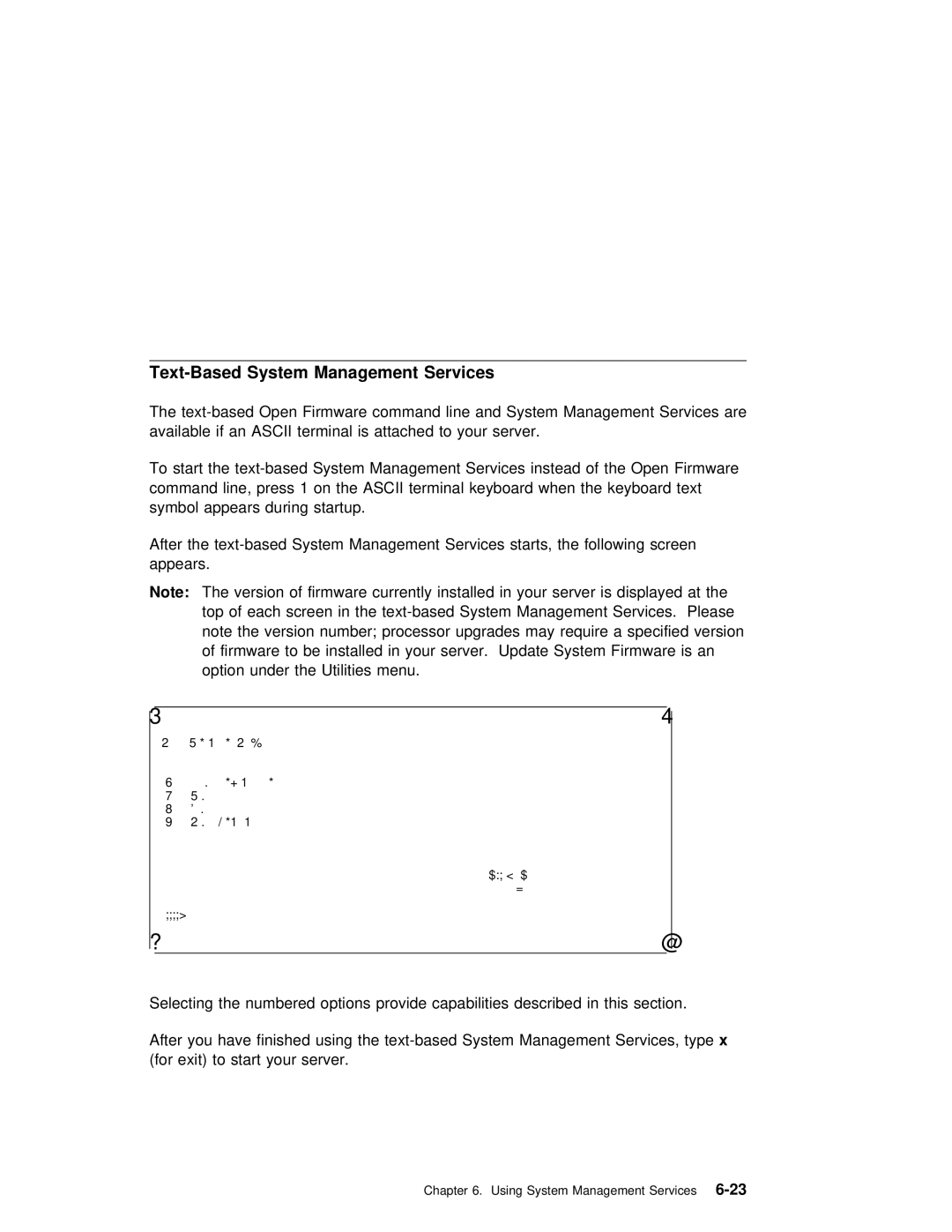 IBM B50 manual Text-Based System Management Services 