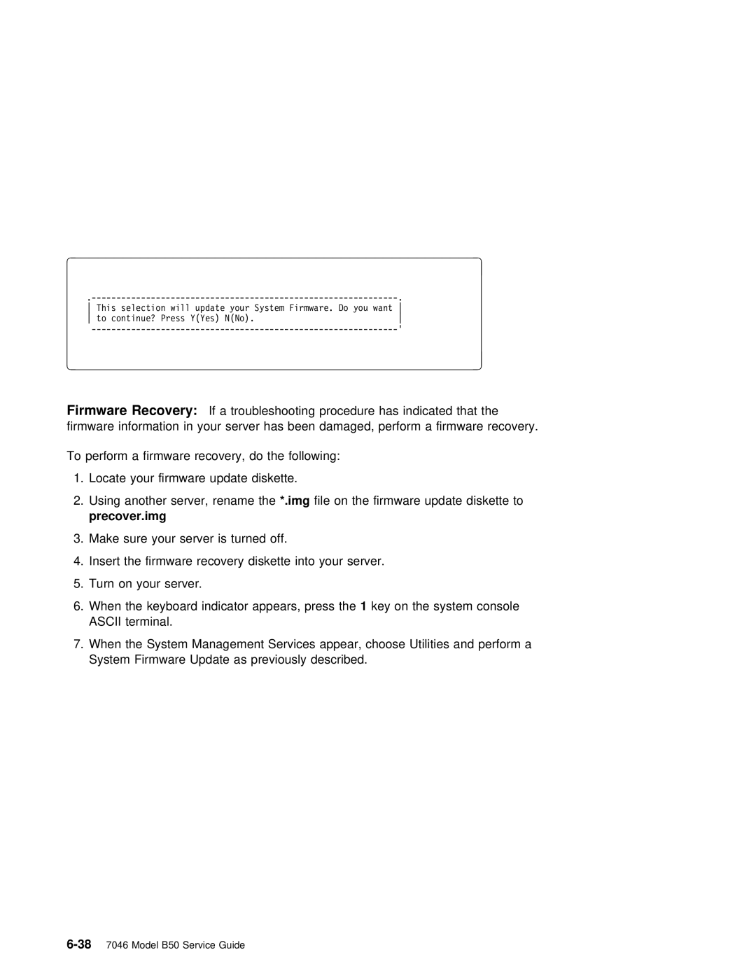 IBM B50 manual Key on the system console 