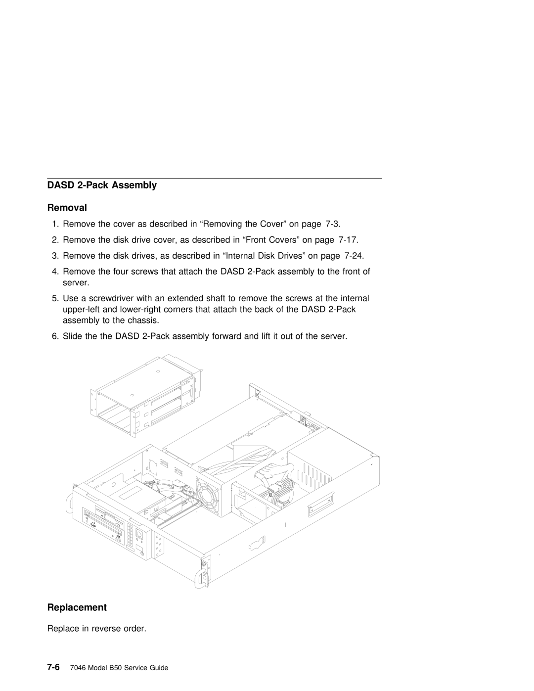 IBM B50 manual Dasd 2-Pack Assembly Removal 