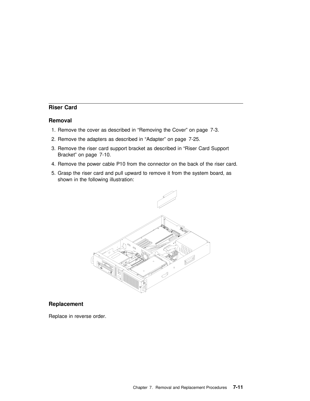 IBM B50 manual Riser Card Removal 