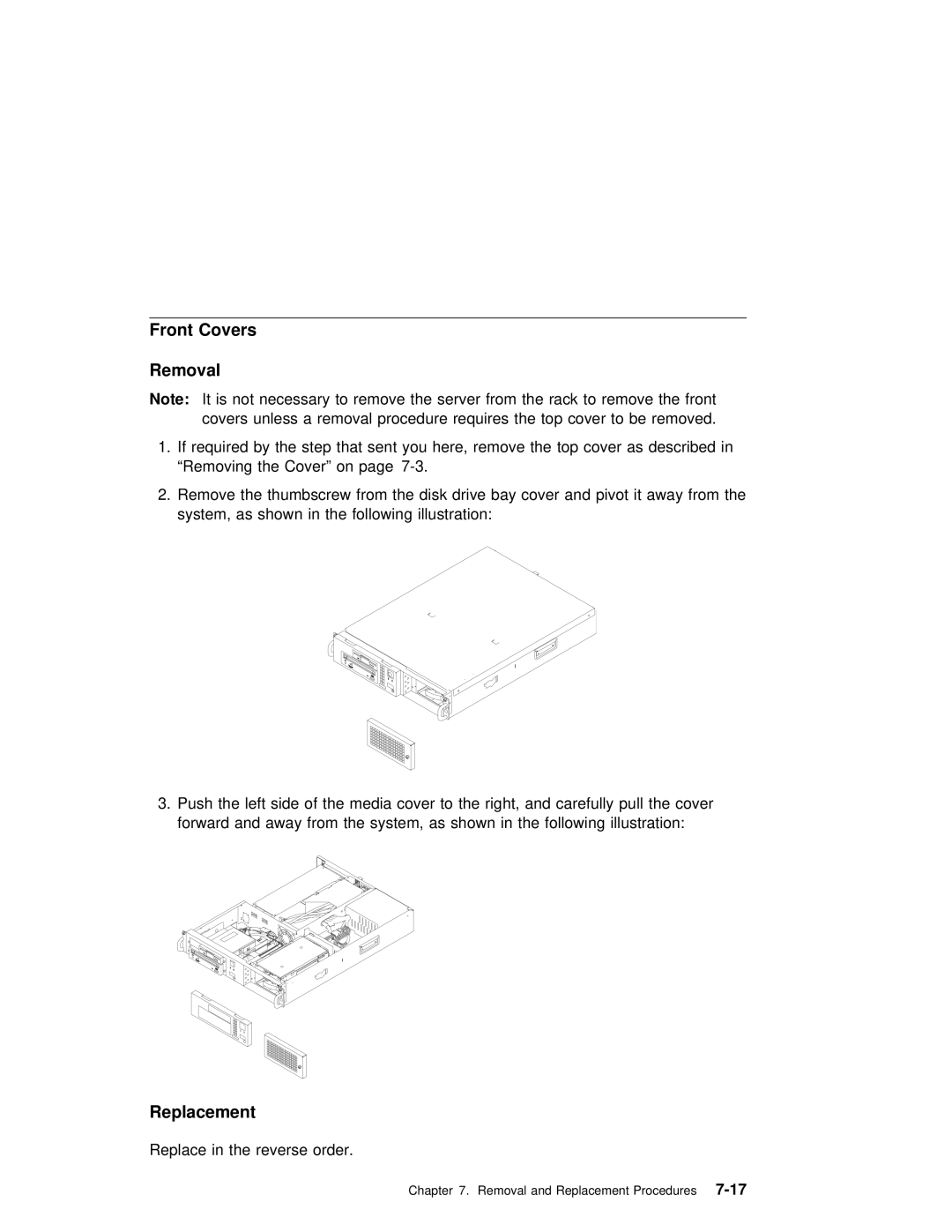 IBM B50 manual Front Covers Removal 