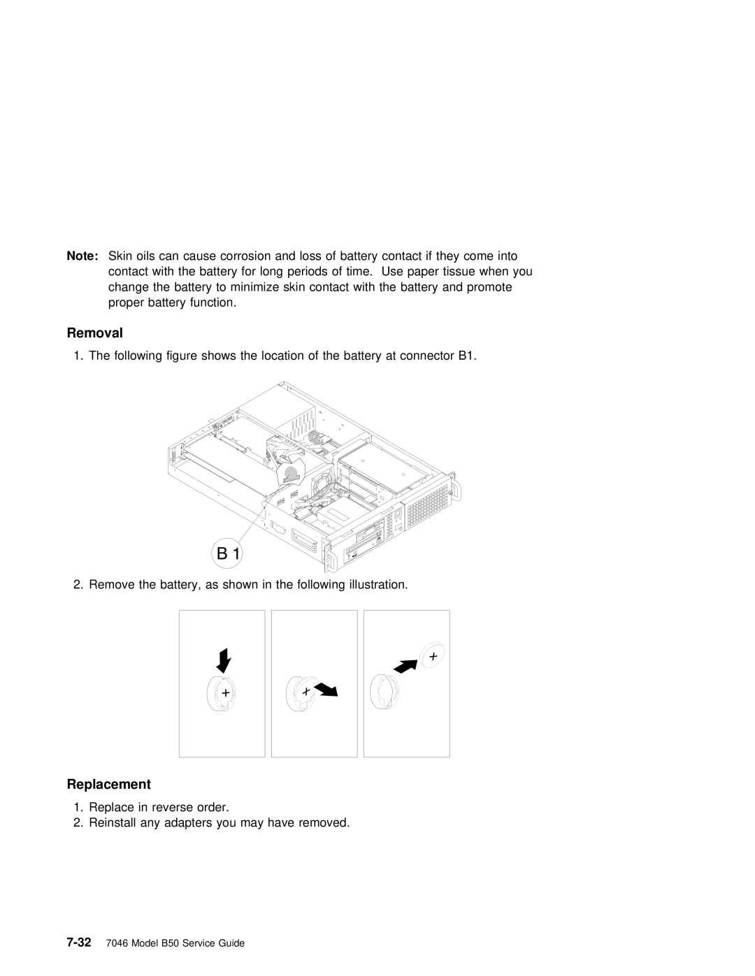 IBM B50 manual Removal 