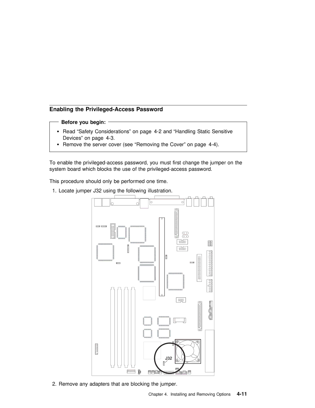 IBM B50 manual Enabling the Privileged-Access Password, Before you begin 