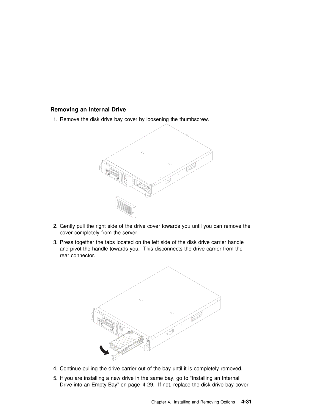 IBM B50 manual Removing an Internal Drive 