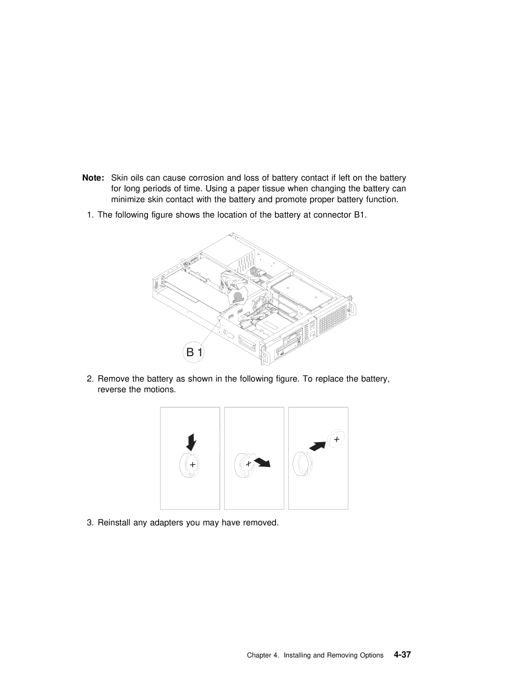 IBM B50 manual Installing and Removing4-37Options 