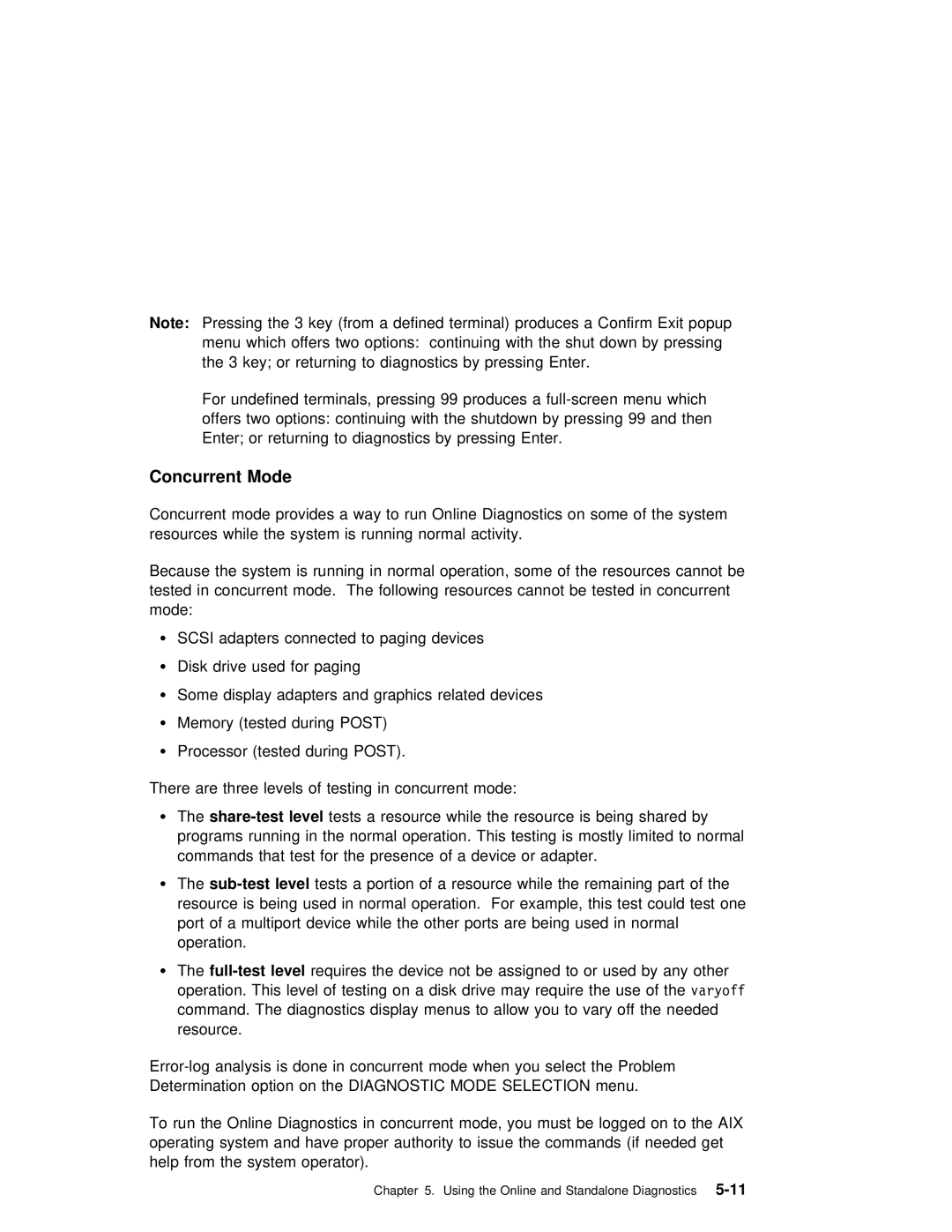 IBM B50 manual Concurrent Mode 