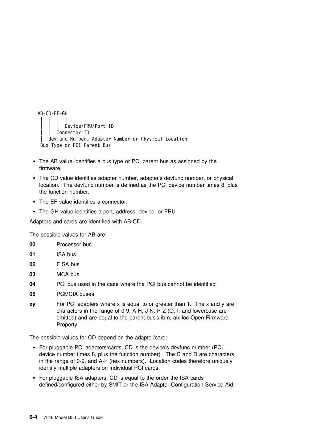 IBM B50 manual Ab-Cd-Ef-Gh 