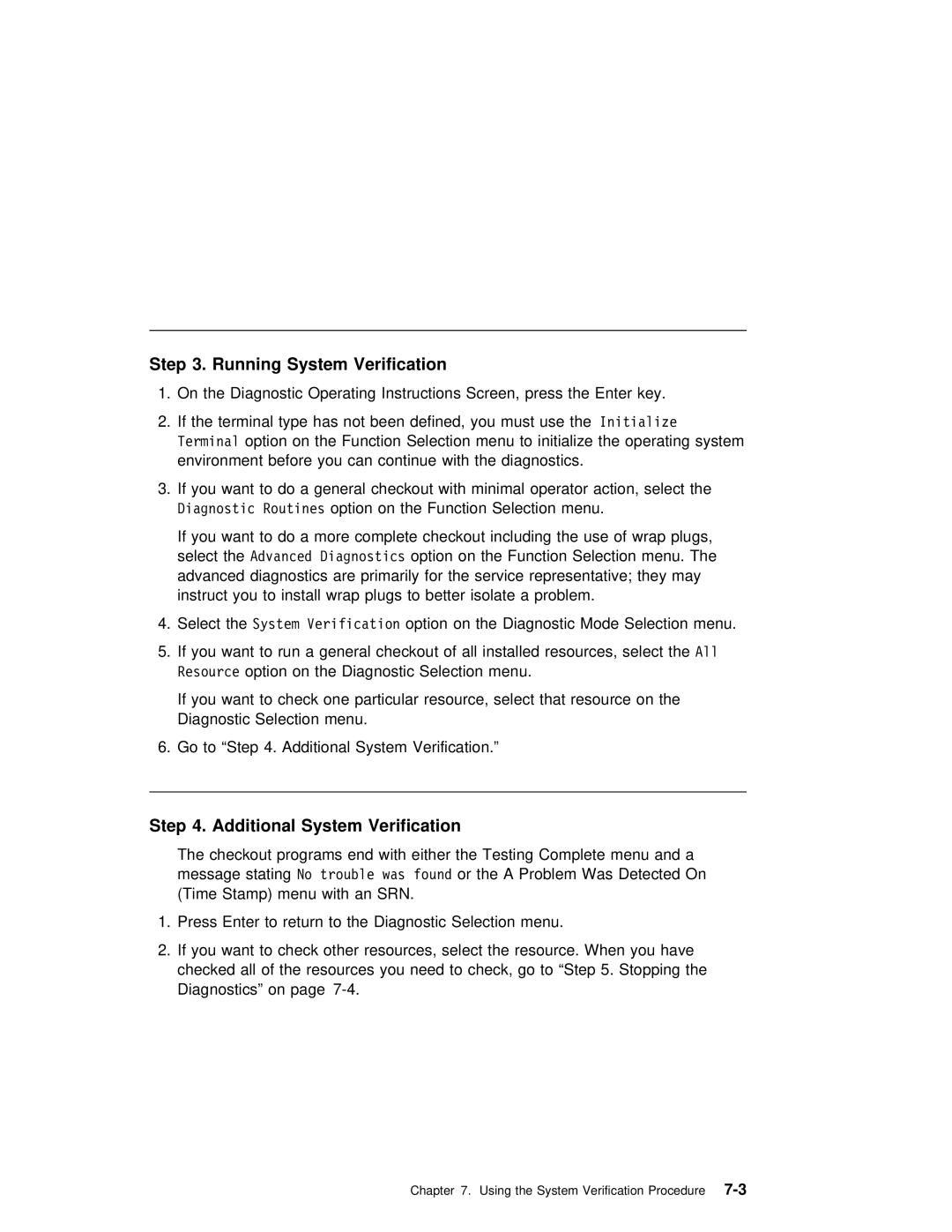 IBM B50 manual Running System Verification, Additional System Verification 