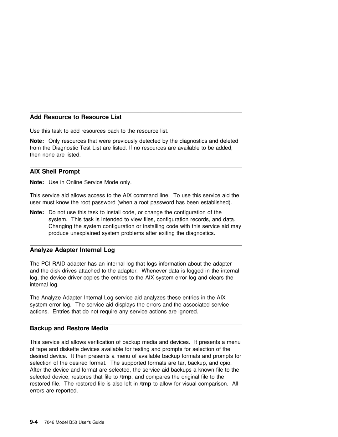 IBM B50 manual AIX Shell Prompt, To Resource, Pci Raid 