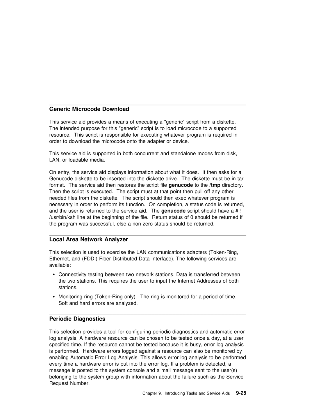 IBM B50 manual Local Area Network Analyzer, Periodic Diagnostics 