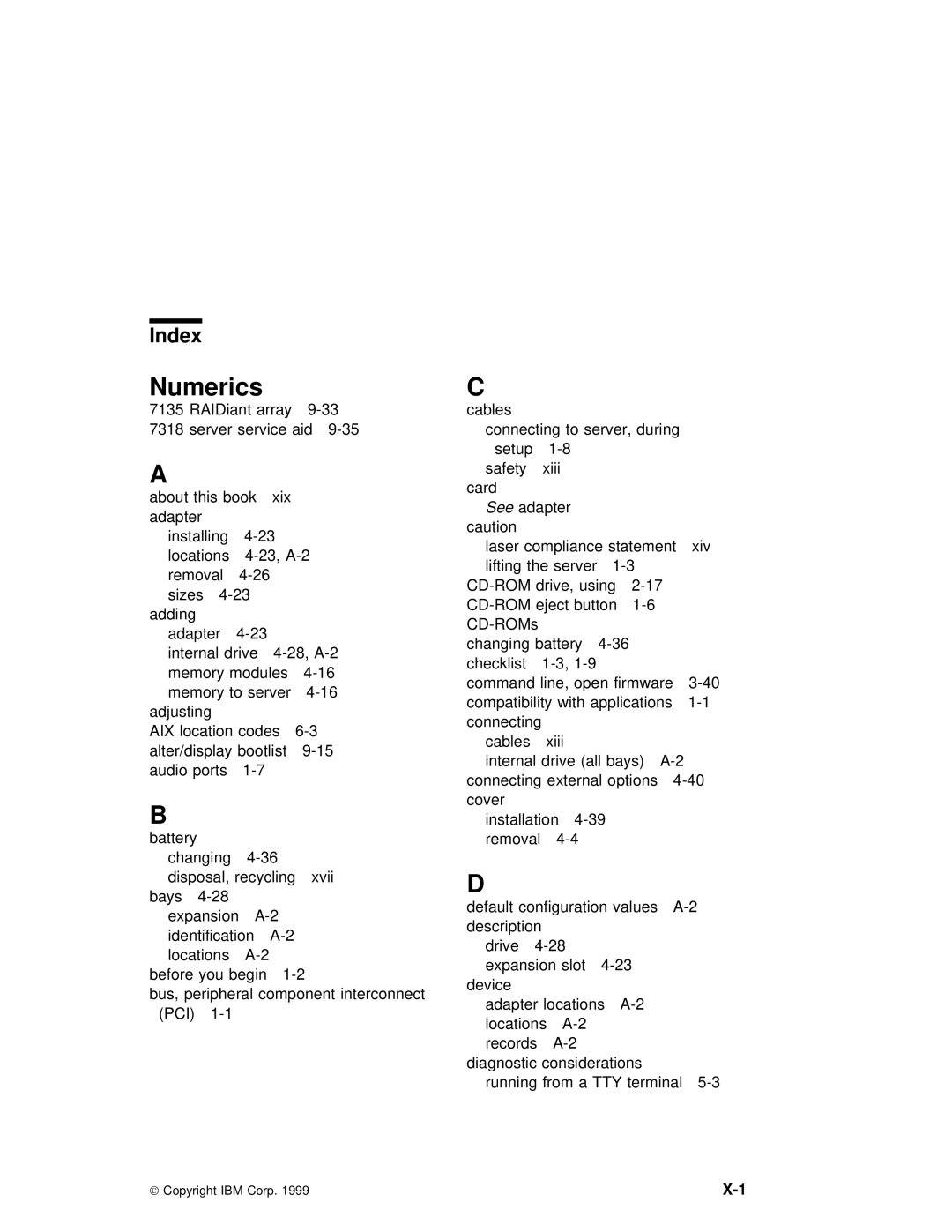 IBM B50 manual Index, Numerics 