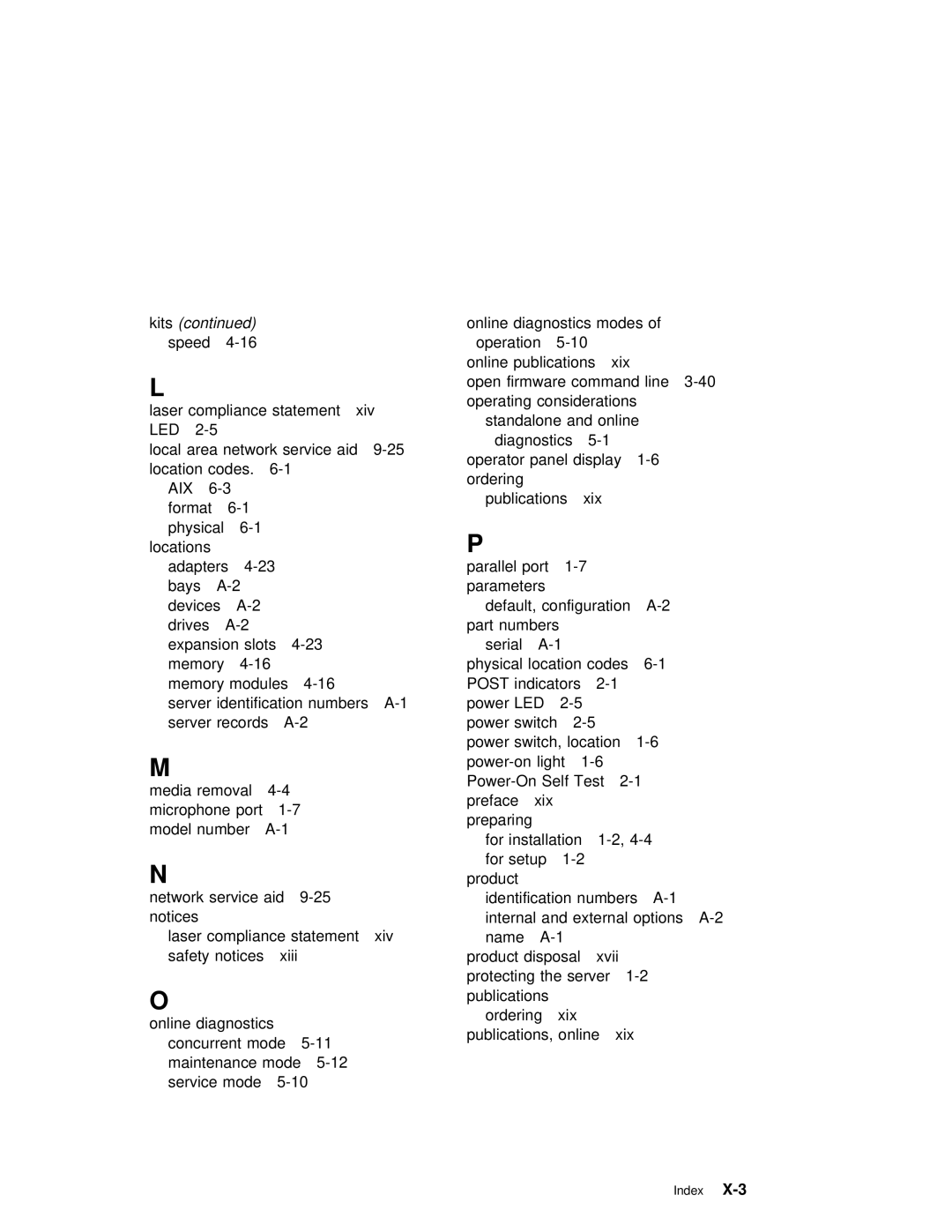 IBM B50 manual Index 